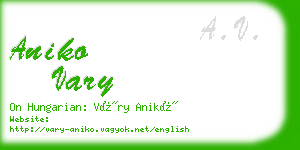 aniko vary business card